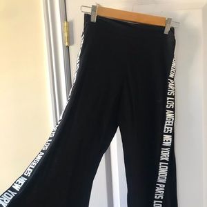 Palazzo pants with side leg slits